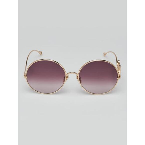 Chloe Goldtone Metal Oversized Round Logo Sunglasses - CH0329S main image 5